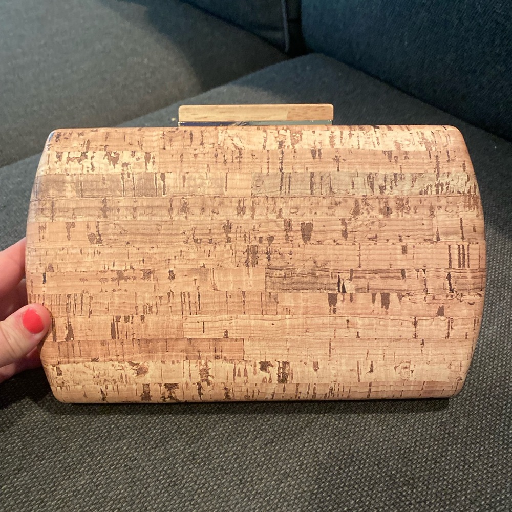 Brand New Faux Cork Cross-body Clutch